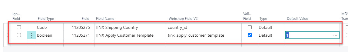 Mapping required fields