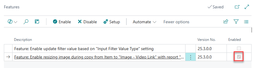 Feature Management enable image resizing