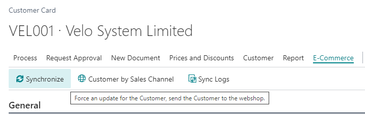 Customer card synchronize button
