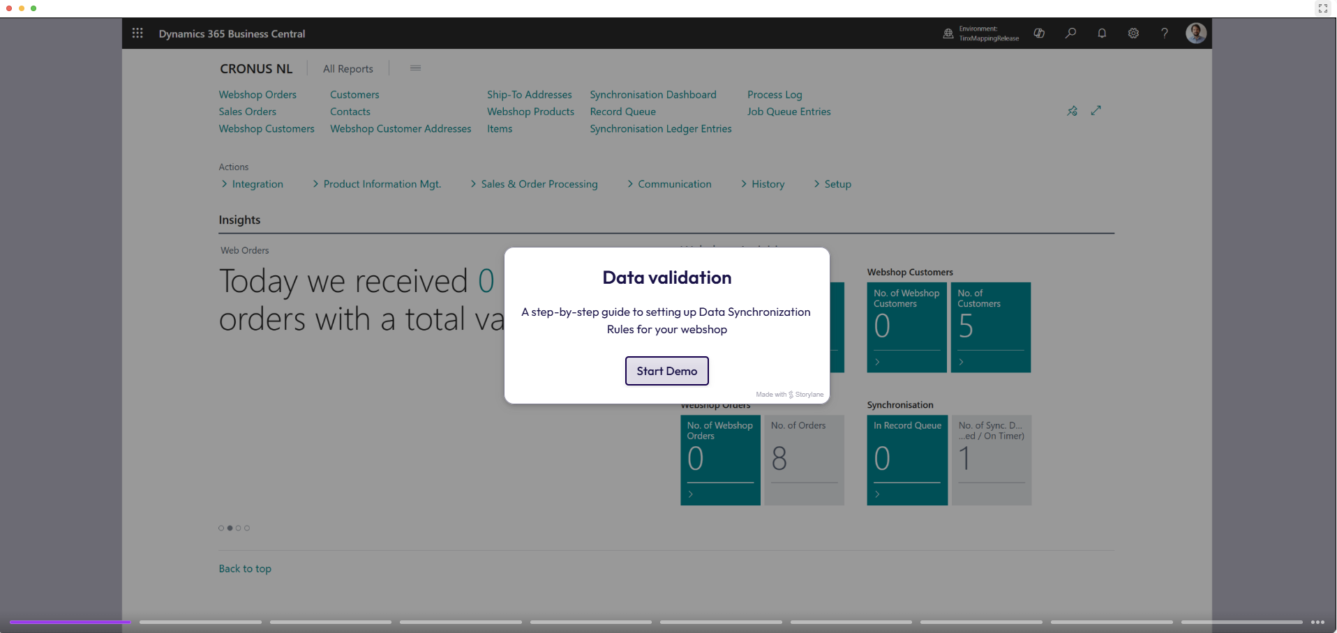 Screenshot of the interactive demo