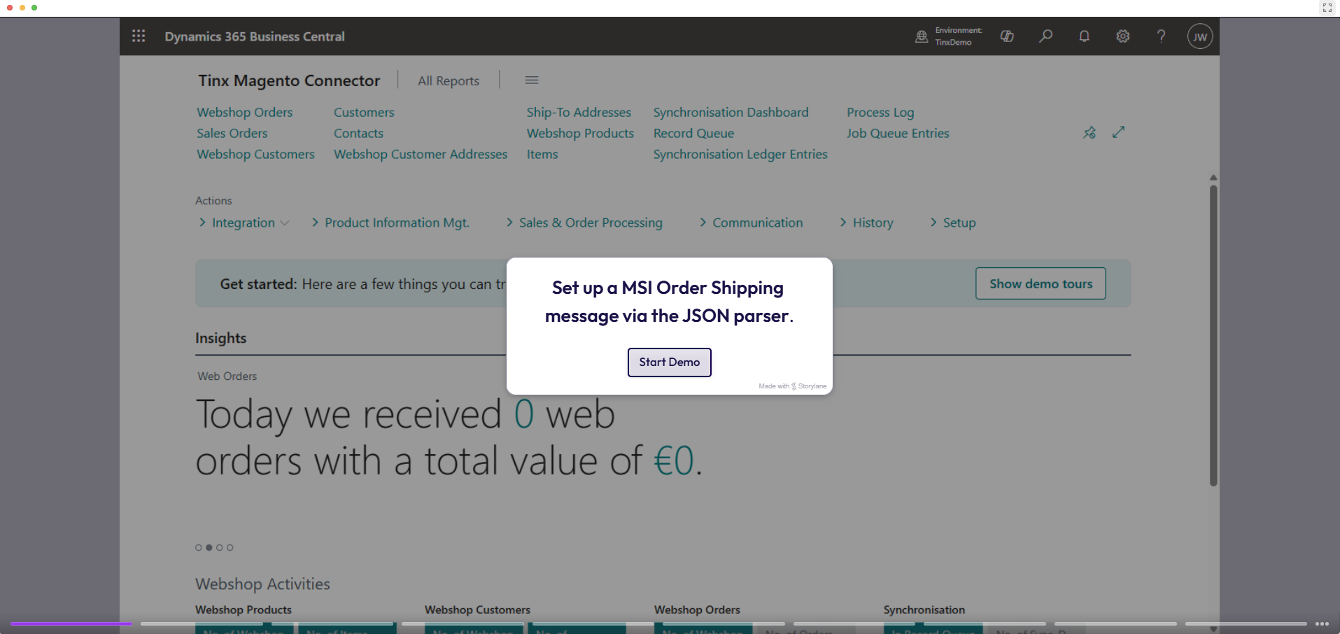 Screenshot of the interactive demo