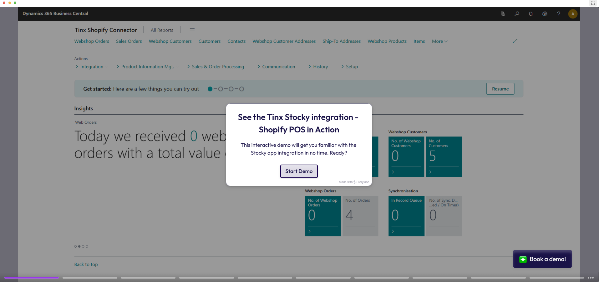 Screenshot of the interactive demo