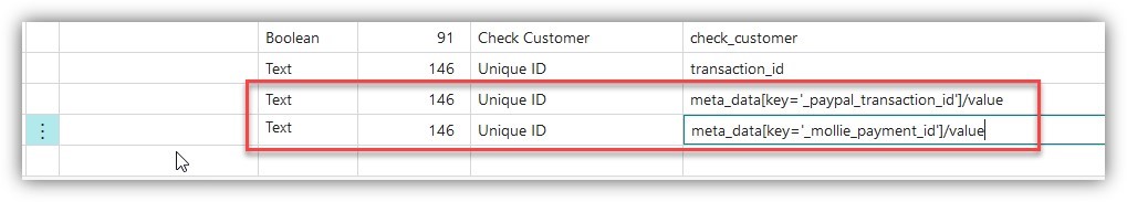 Inbound meta data setup