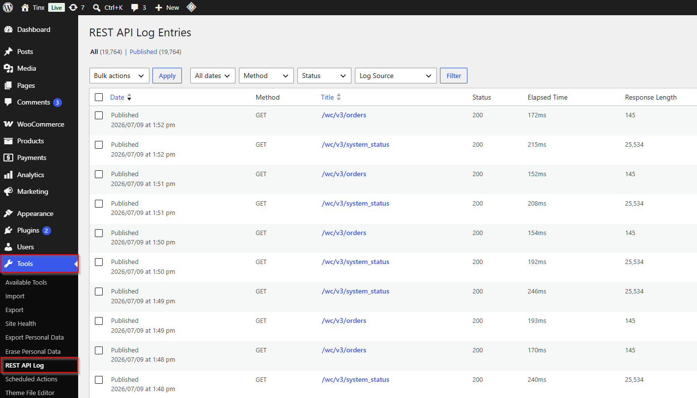 woocommerce-rest-api-log-entries