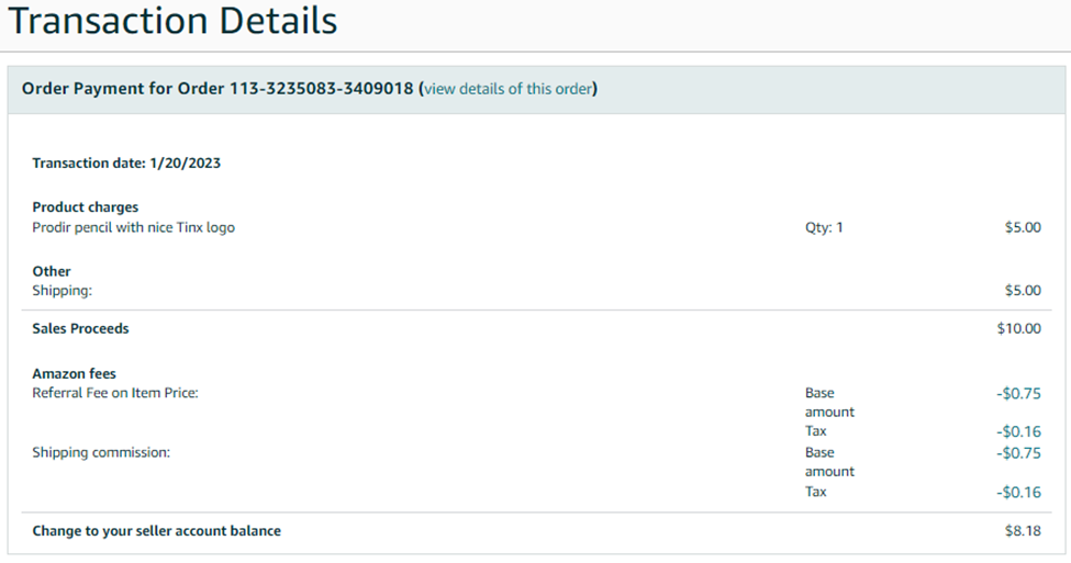 Transaction details